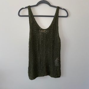 Army Green Knitted Tank Top